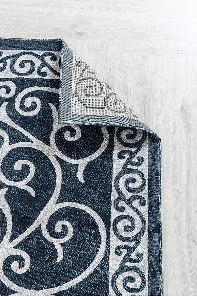 Victoria Blue Traditional Area Rugs