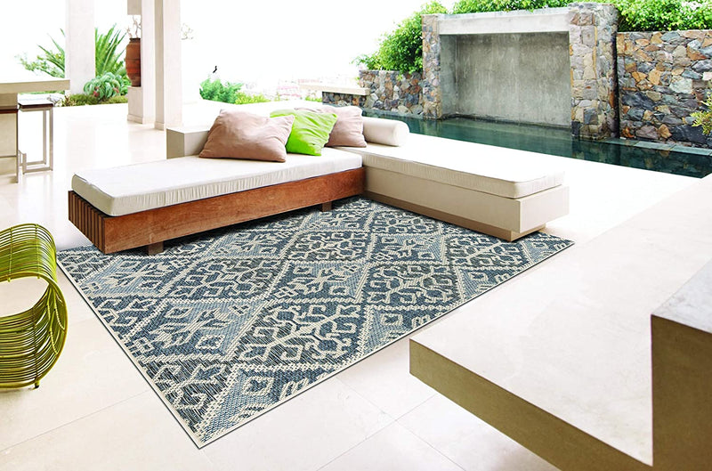 02 Gray Modern Moroccan Indoor-Outdoor Area Rug