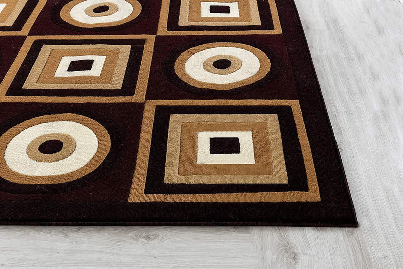 Ella Burgundy Geometric Contemporary Area Rugs