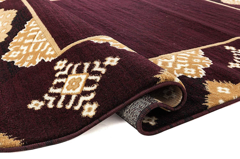 Eleanor Burgundy Abstract Contemporary Area Rugs