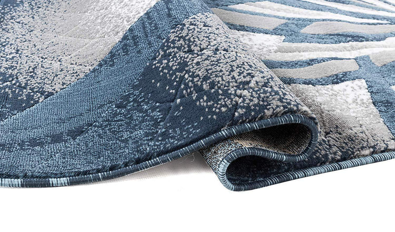 Charlotte Blue Abstract Contemporary Area Rugs