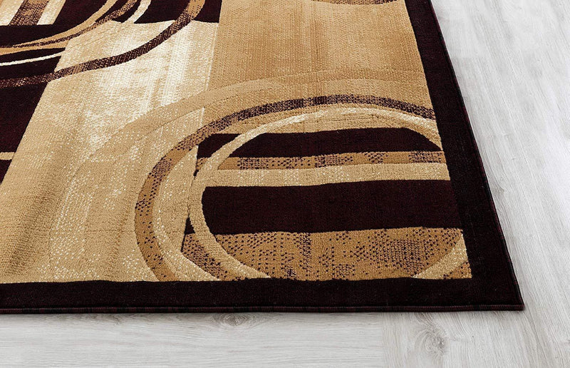 Mia Beige Brown Geometric Contemporary Area Rugs