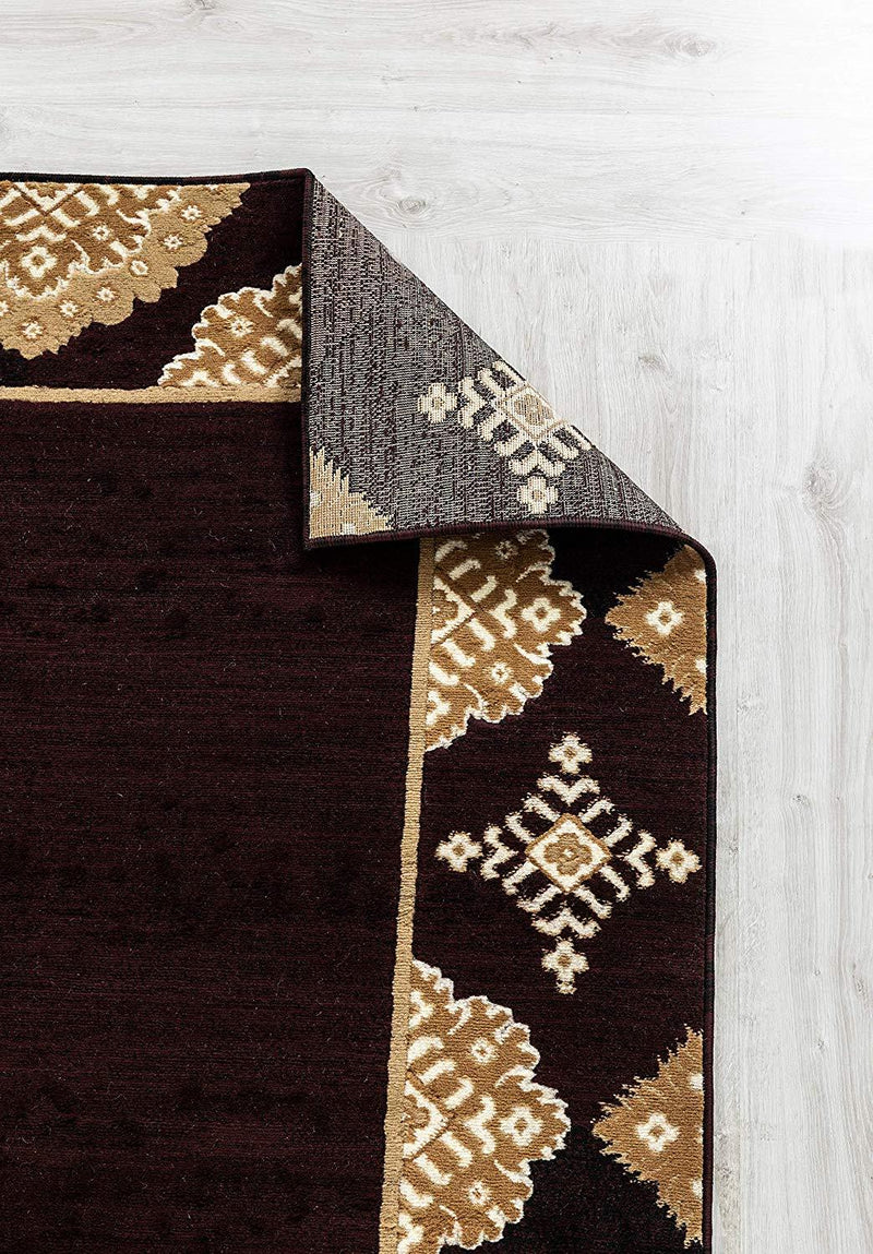 Eleanor Burgundy Abstract Contemporary Area Rugs