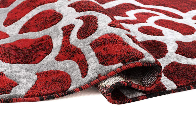 Sophia Red Abstract Contemporary Area Rugs