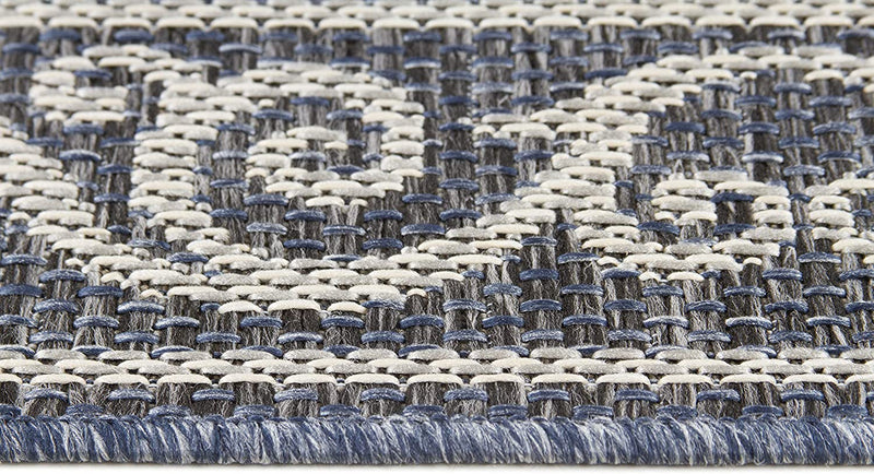 013 Navy Blue Oriental Indoor-Outdoor Area Rug