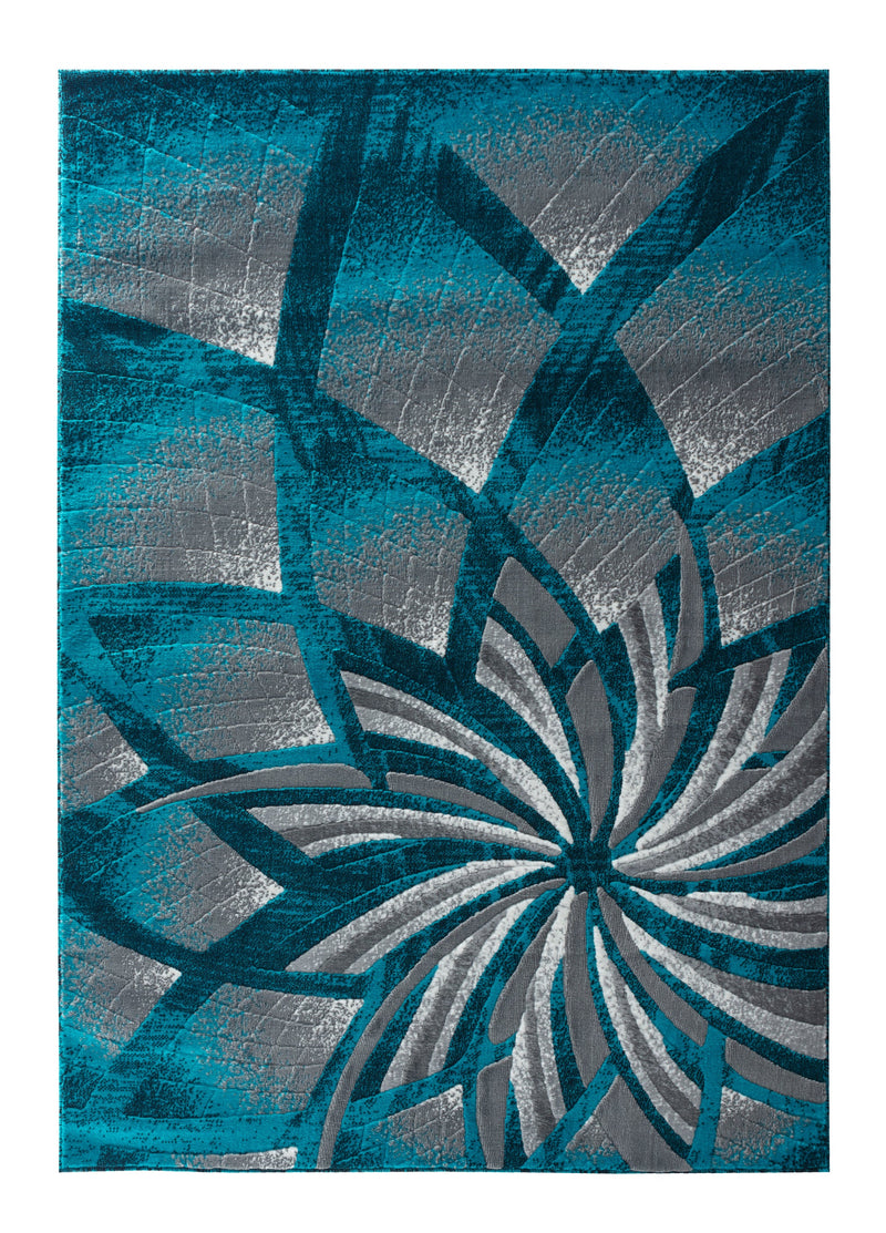 Charlotte Turquoise Abstract Contemporary Area Rugs