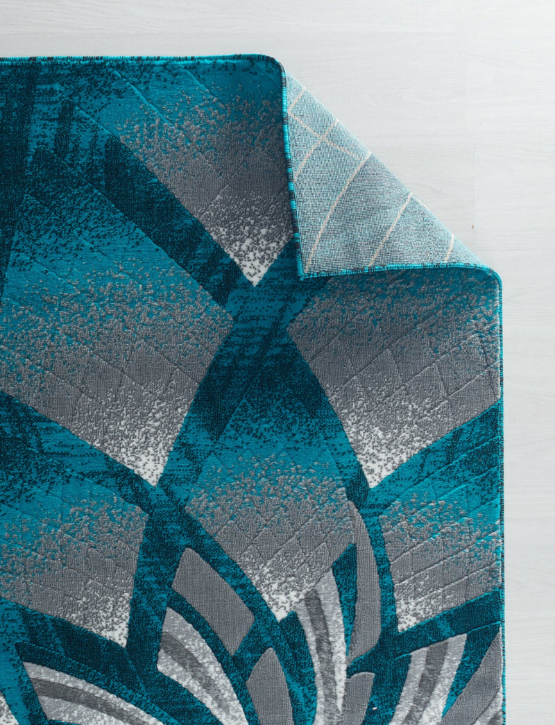 Charlotte Turquoise Abstract Contemporary Area Rugs