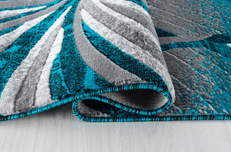 Charlotte Turquoise Abstract Contemporary Area Rugs