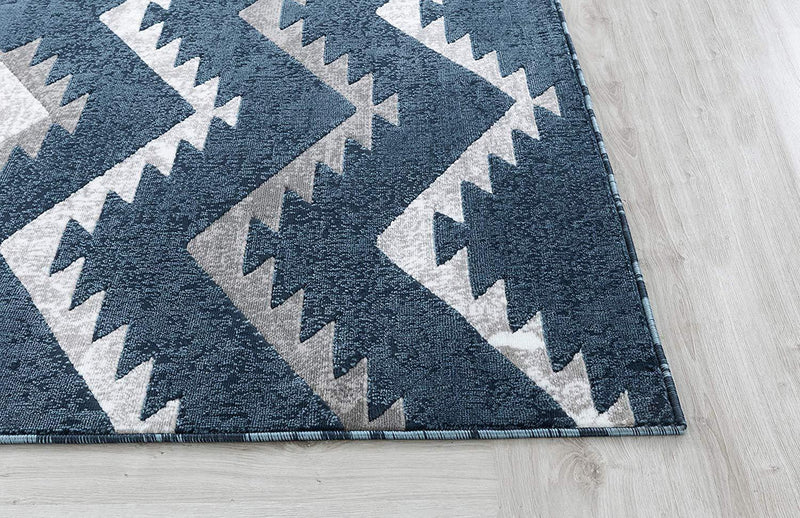 Emma Blue Contemporary Area Rugs