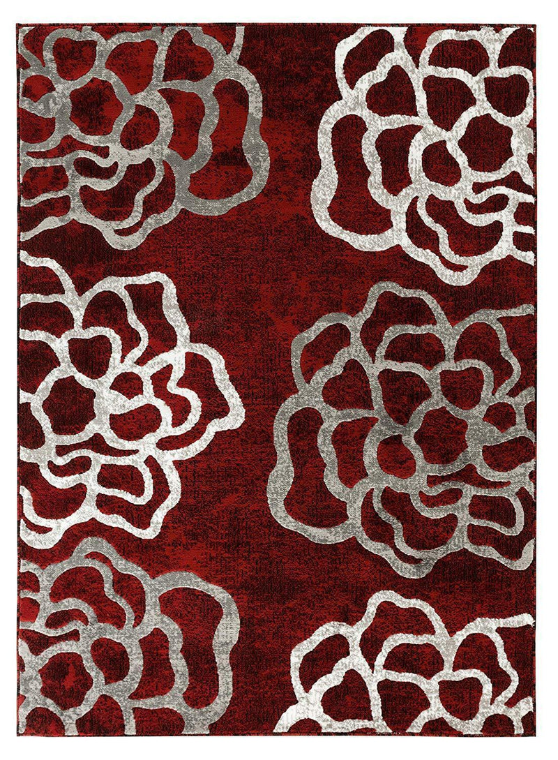 Sophia Red Abstract Contemporary Area Rugs