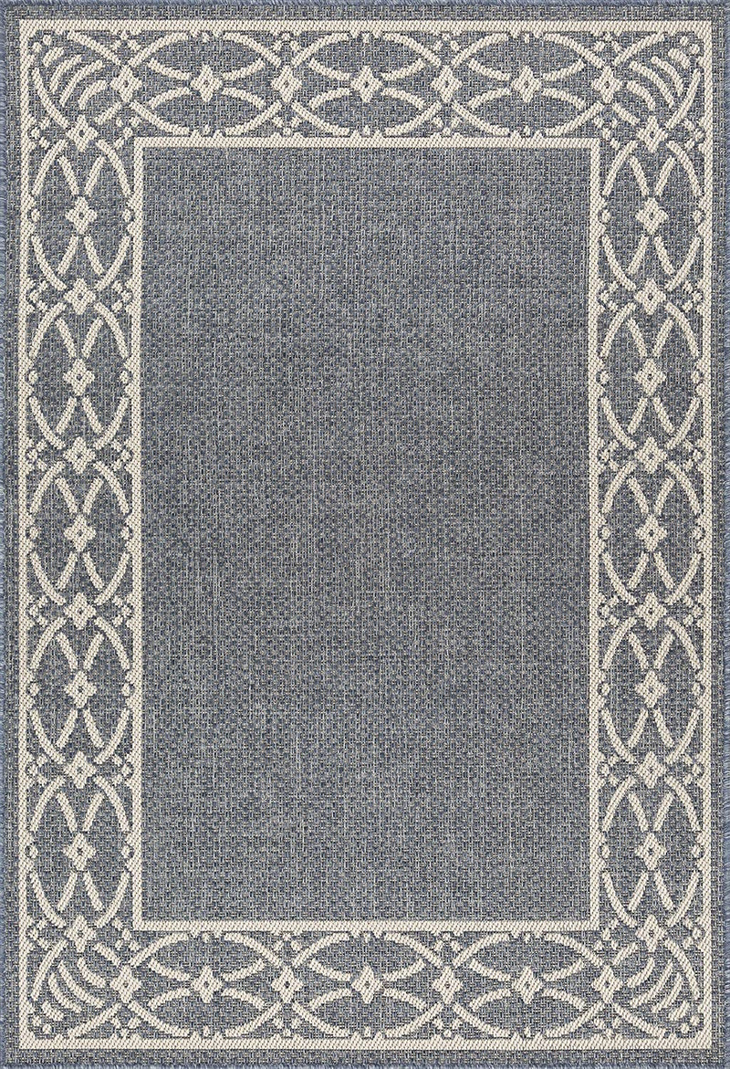 010 Navy Blue Oriental Indoor-Outdoor Area Rug