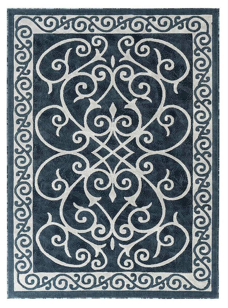 Victoria Blue Traditional Area Rugs