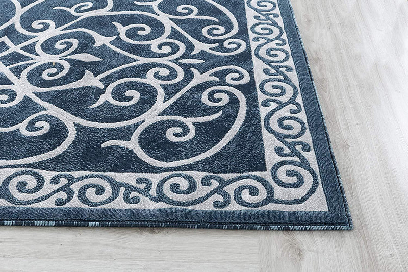 Victoria Blue Traditional Area Rugs