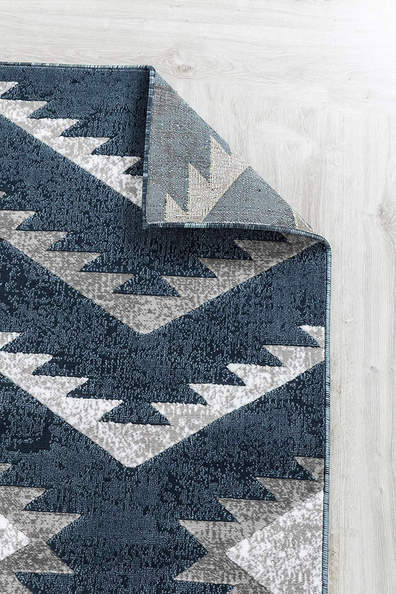 Emma Blue Contemporary Area Rugs