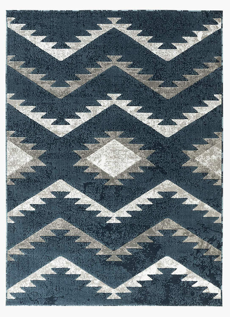 Emma Blue Contemporary Area Rugs