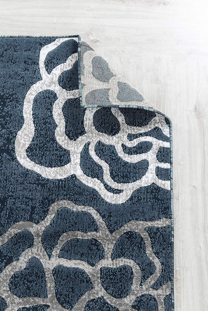 Sophia Blue Contemporary Area Rugs