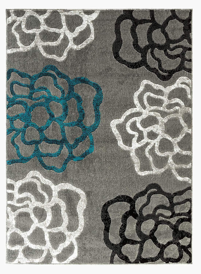 Sophia Turquoise Contemporary Area Rugs