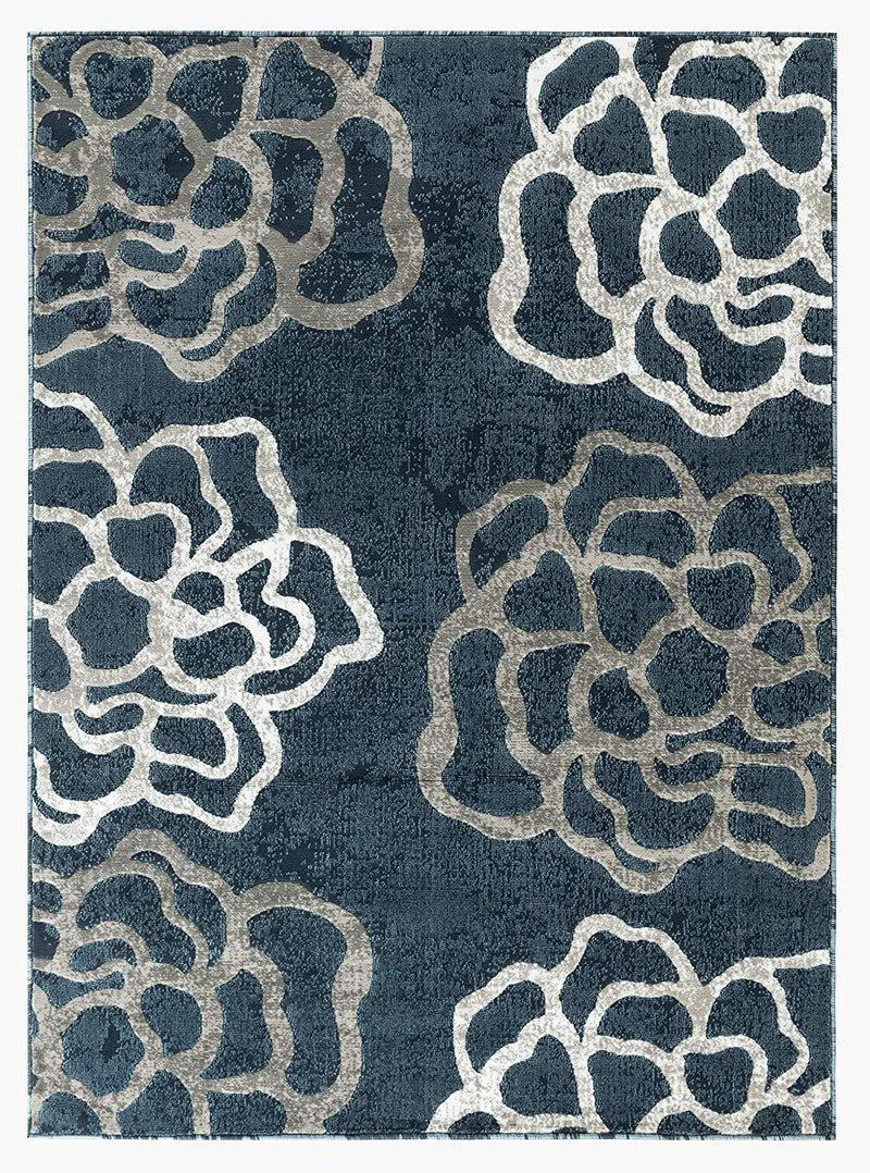 Sophia Blue Contemporary Area Rugs