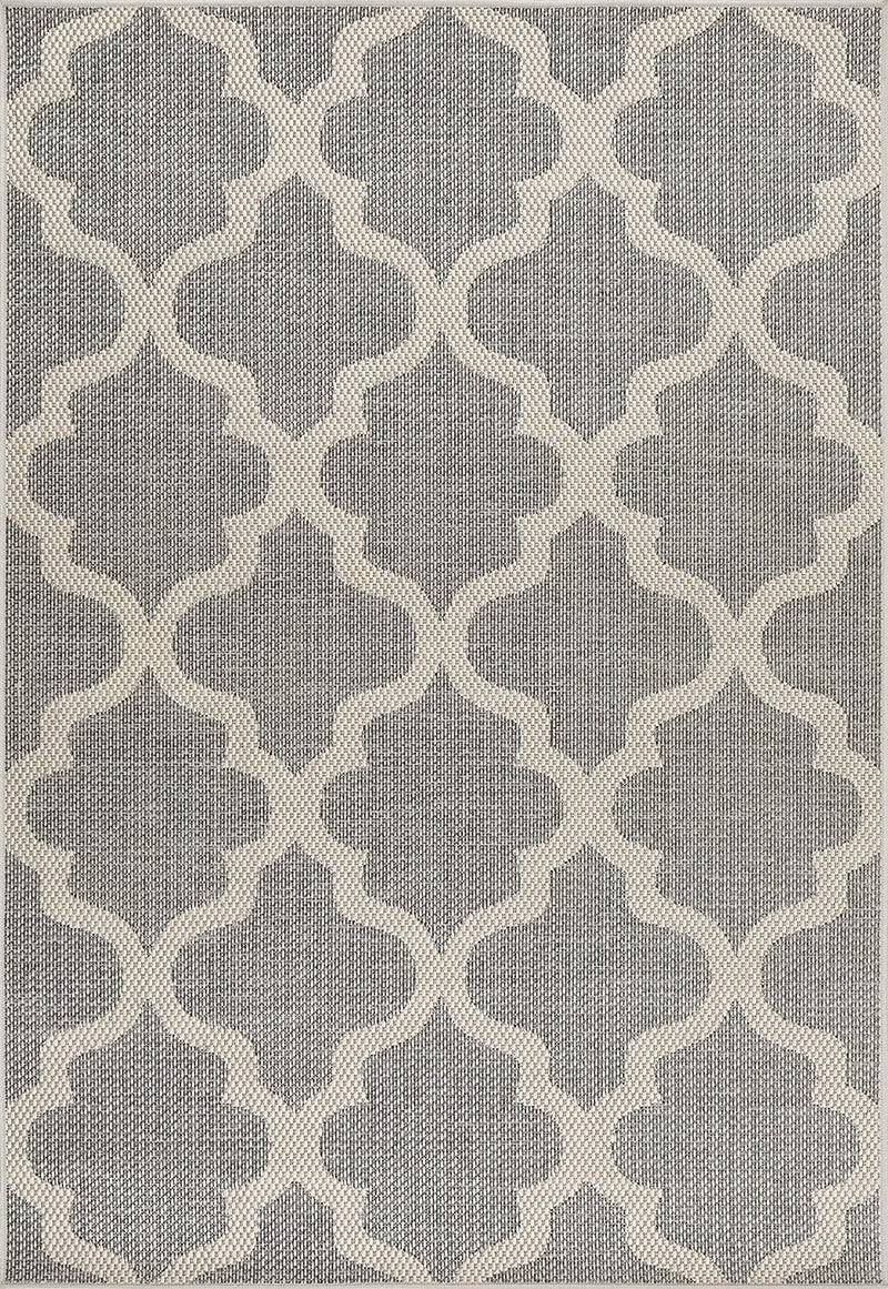 04 Gray Moroccan Trellis Indoor-Outdoor Area Rug