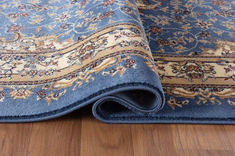 Yasmin Blue Victorian Oriental Area Rugs