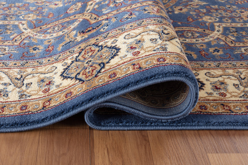 Roya Navy Blue Medallion Oriental Area Rugs