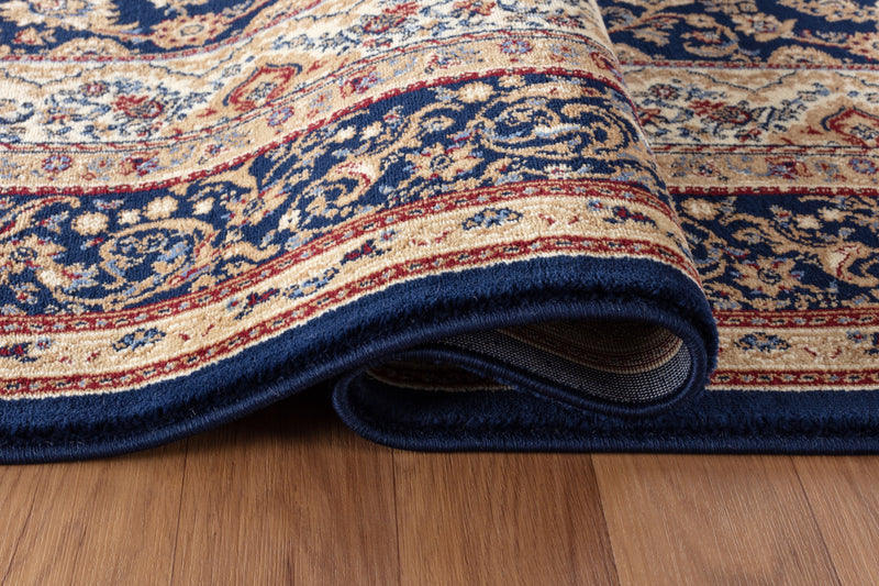 Parisa Navy Blue Victorian Oriental Area Rugs