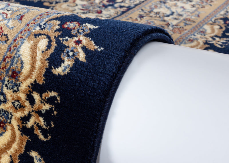 Yasmin Navy Blue Victorian Oriental Area Rugs