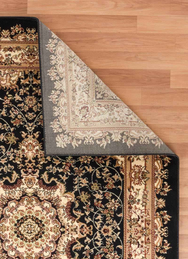 Yasmin Black Victorian Oriental Area Rugs