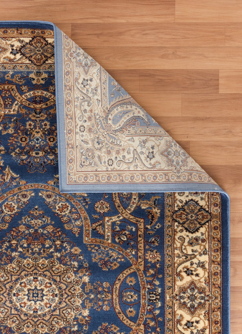 Roya Navy Blue Medallion Oriental Area Rugs