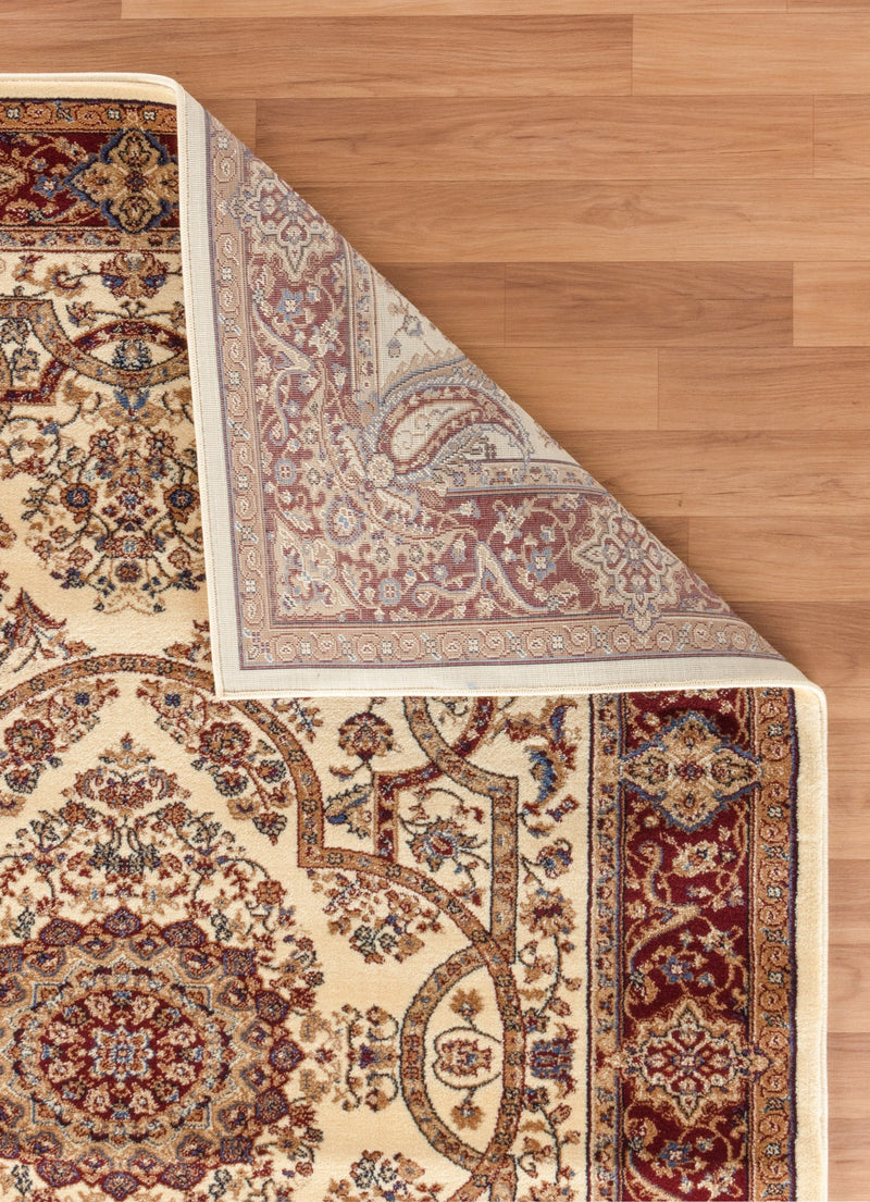 Roya Ivory Medallion Oriental Area Rugs