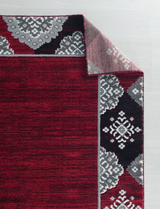 Eleanor Red Abstract Contemporary Area Rugs