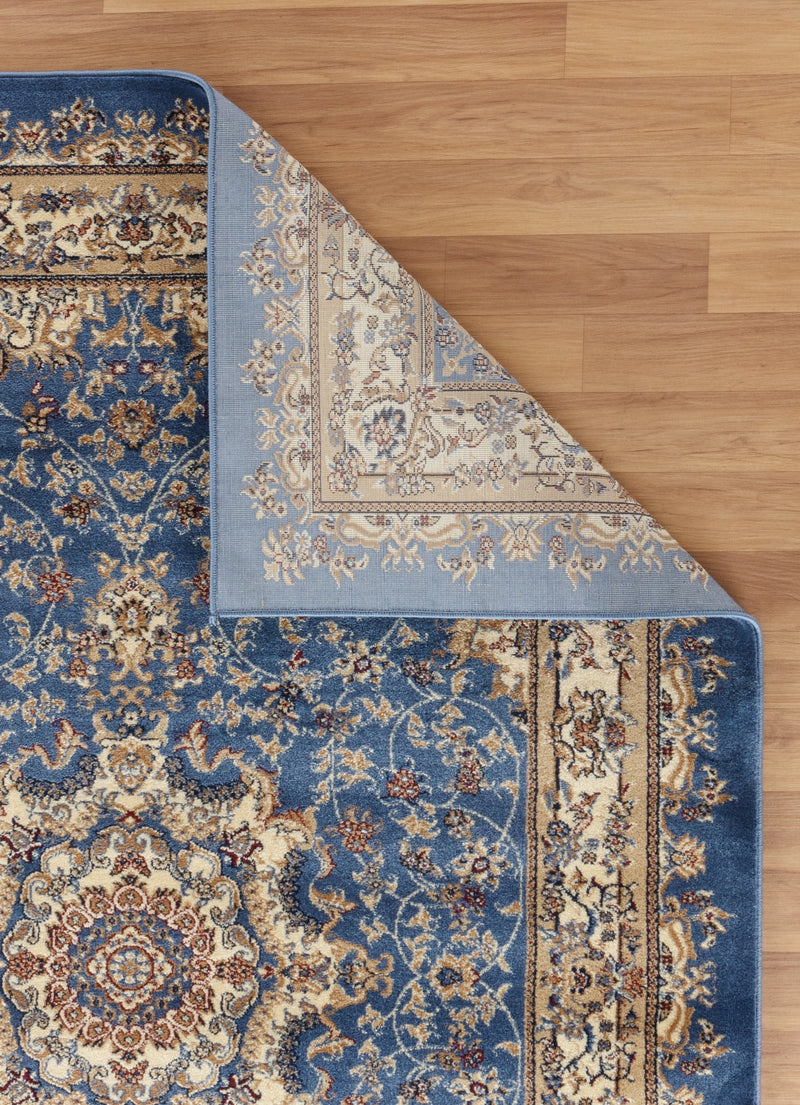 Yasmin Blue Victorian Oriental Area Rugs