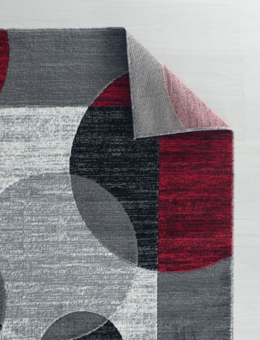 Addison Red Geometric Modern Area Rug