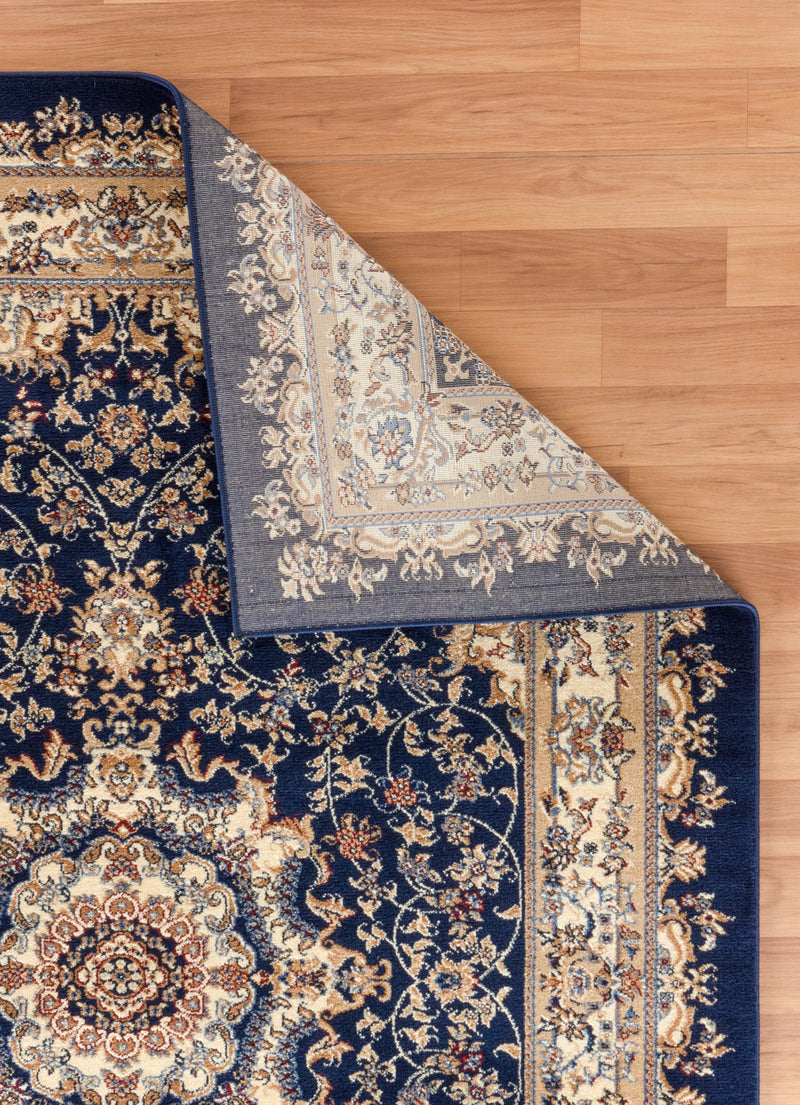 Yasmin Navy Blue Victorian Oriental Area Rugs