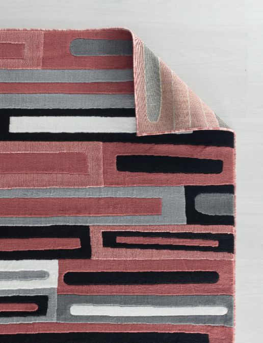 Sienna Pink Geometric Contemporary Area Rugs