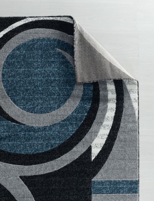 Avery Blue Abstract Contemporary Area Rugs