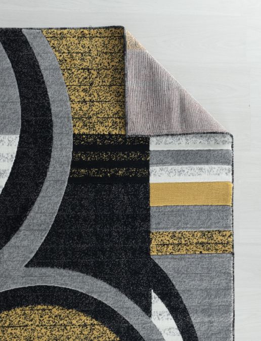 Avery Yellow Abstract Contemporary Area Rugs