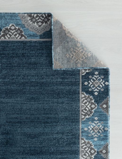 Eleanor Blue Abstract Contemporary Area Rugs