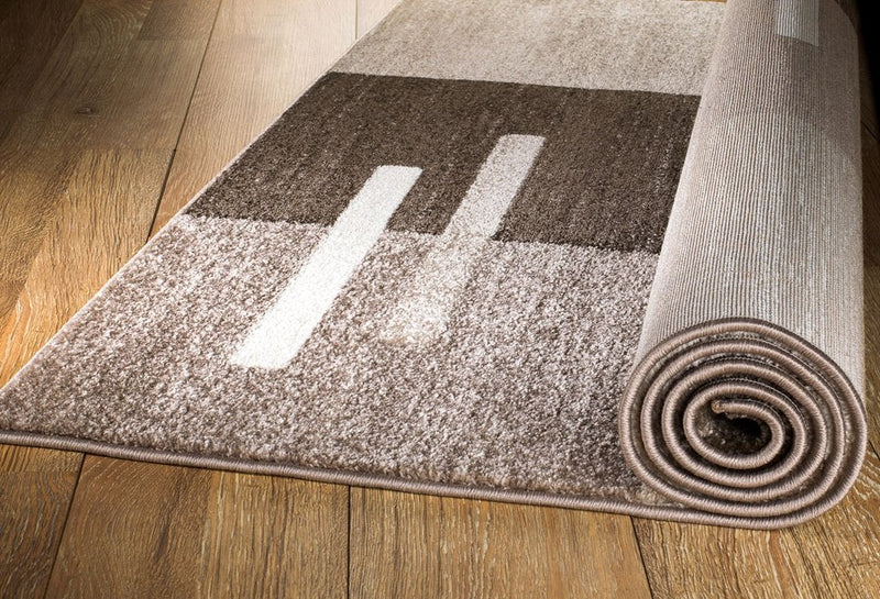 Olivia Brown Beige Abstract Contemporary Area Rugs