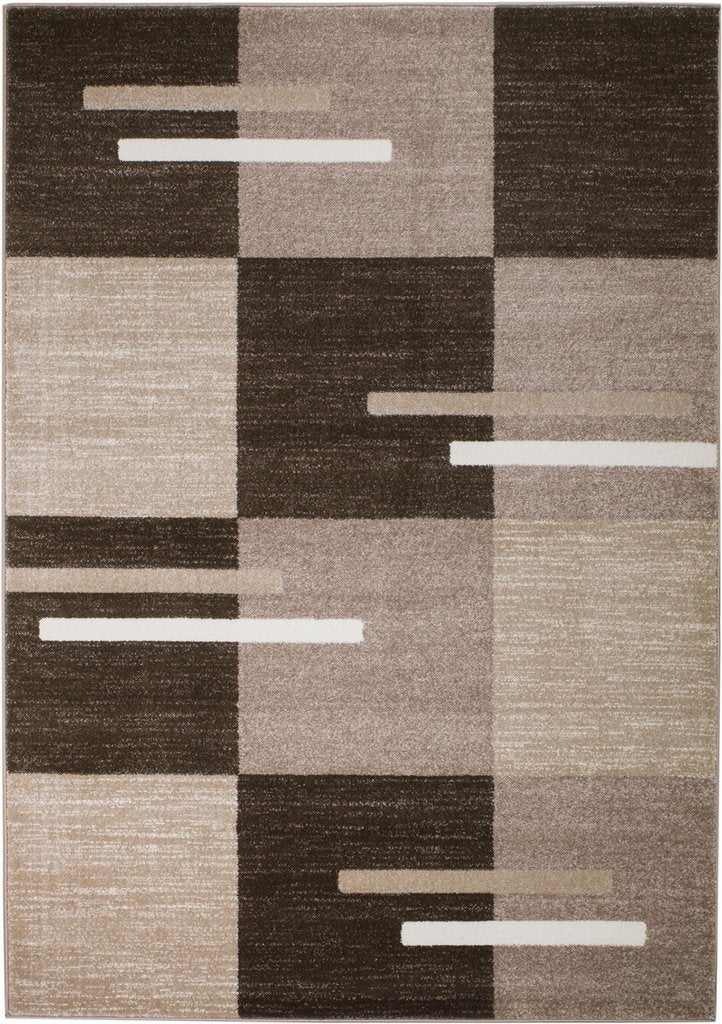 Olivia Brown Beige Abstract Contemporary Area Rugs