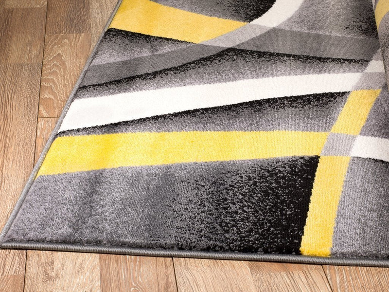 Dahlia Yellow Contemporary Area Rugs