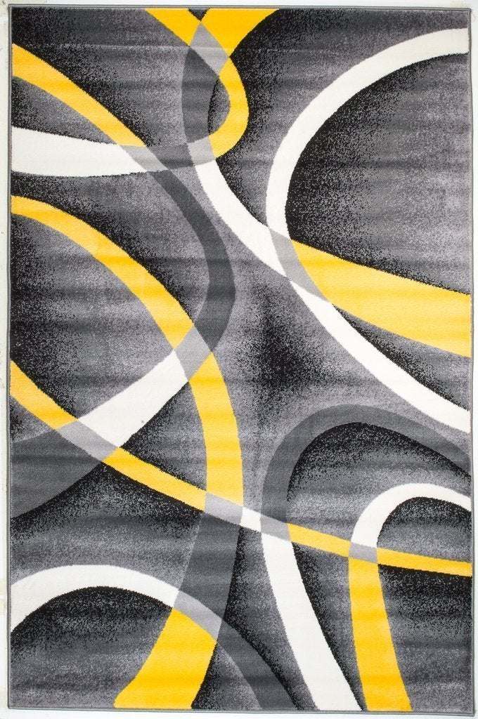 Dahlia Yellow Contemporary Area Rugs