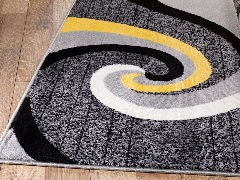 Grayson Yellow Gray Abstract Contemporary Area Rugs