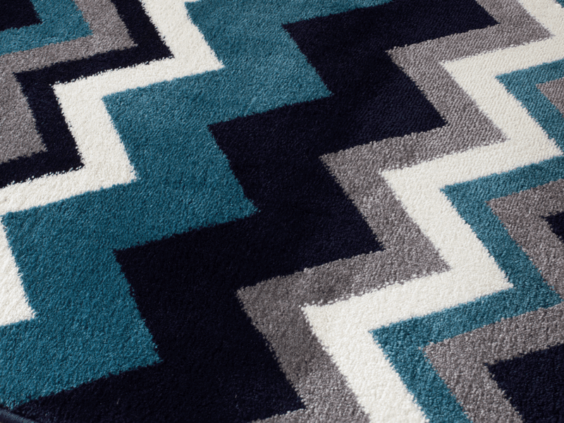 Titan Blue Gray Stripes Design Contemporary Area Rugs