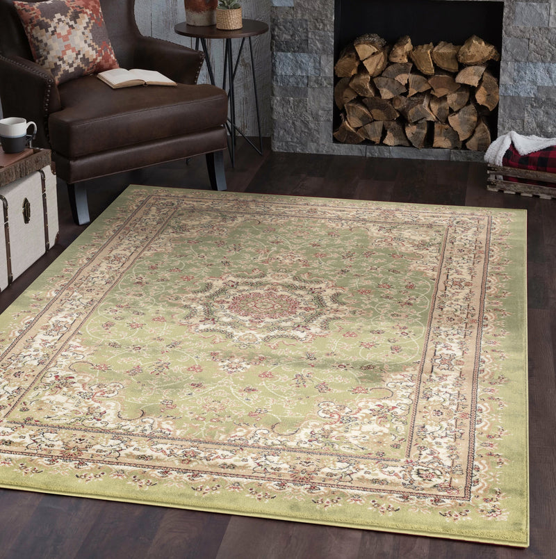 Yasmin Green Victorian Oriental Area Rugs