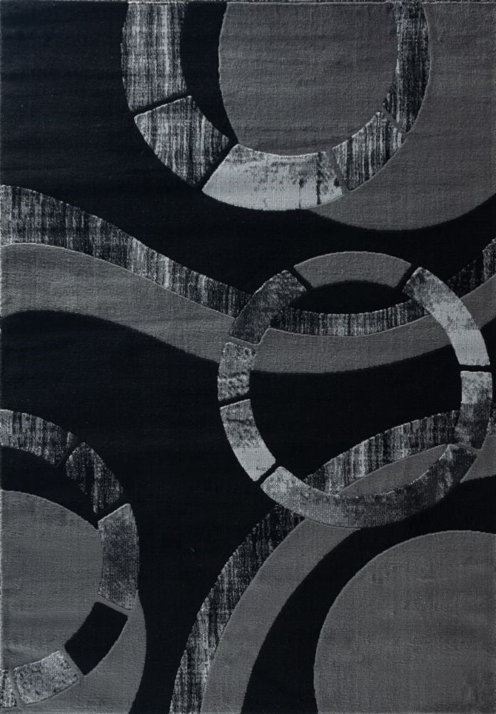 Madison Gray Black Geometric Modern Area Rug