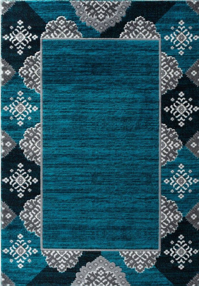 Eleanor Turquoise Abstract Contemporary Area Rugs