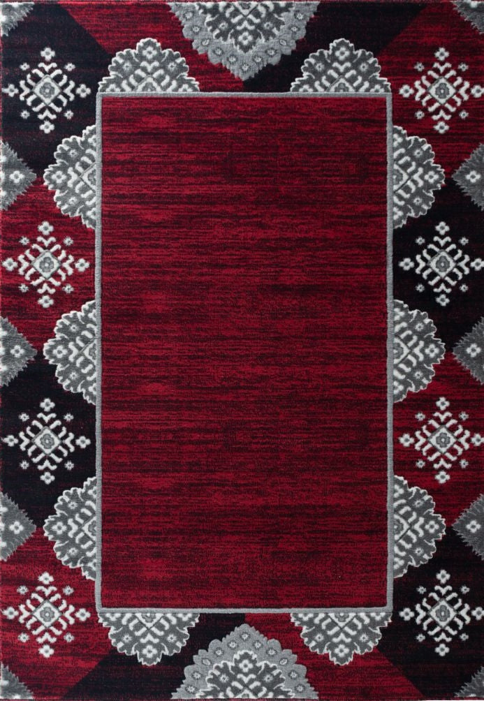 Eleanor Red Abstract Contemporary Area Rugs