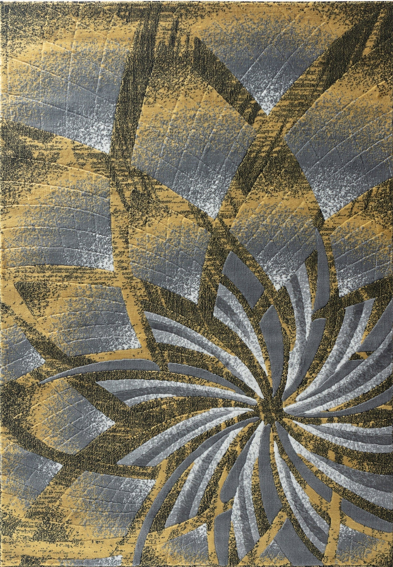 Charlotte Yellow Abstract Contemporary Area Rugs