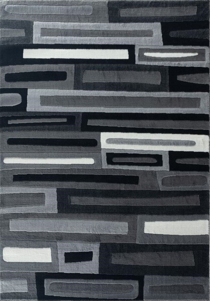 Sienna Gray Geometric Contemporary Area Rugs